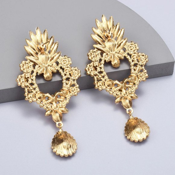 Pink Crystal Chandelier Statement Earrings with AB Crystal Accent Stones - Picture 3 of 4